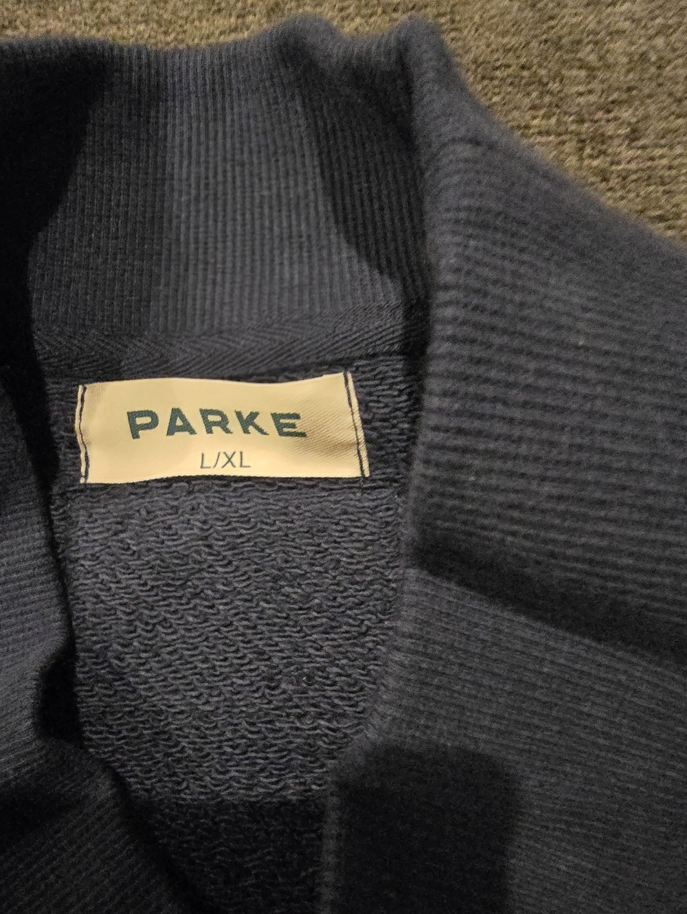 Parke RARE STAKT Navy Jean Parke Lettering L/XL Heritage Mockneck - Picture 7 of 8
